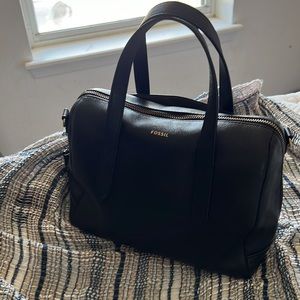 Navy Fossil Sydney Satchel